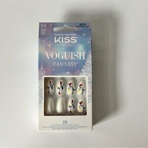 Kiss Voguish Fantasy White Nail Set with Colorful Accents Press on Glue Nails